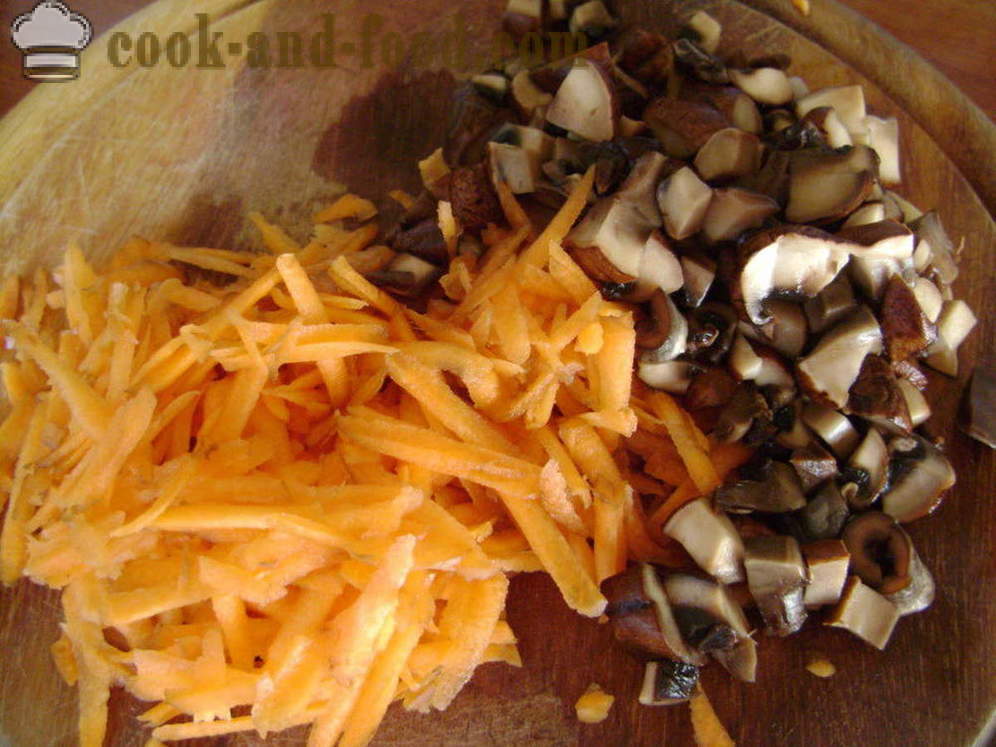Pimentões e abobrinha recheada com frango e cogumelos - como pimentões recheados e abobrinha com carne picada, um passo a passo fotos de receitas