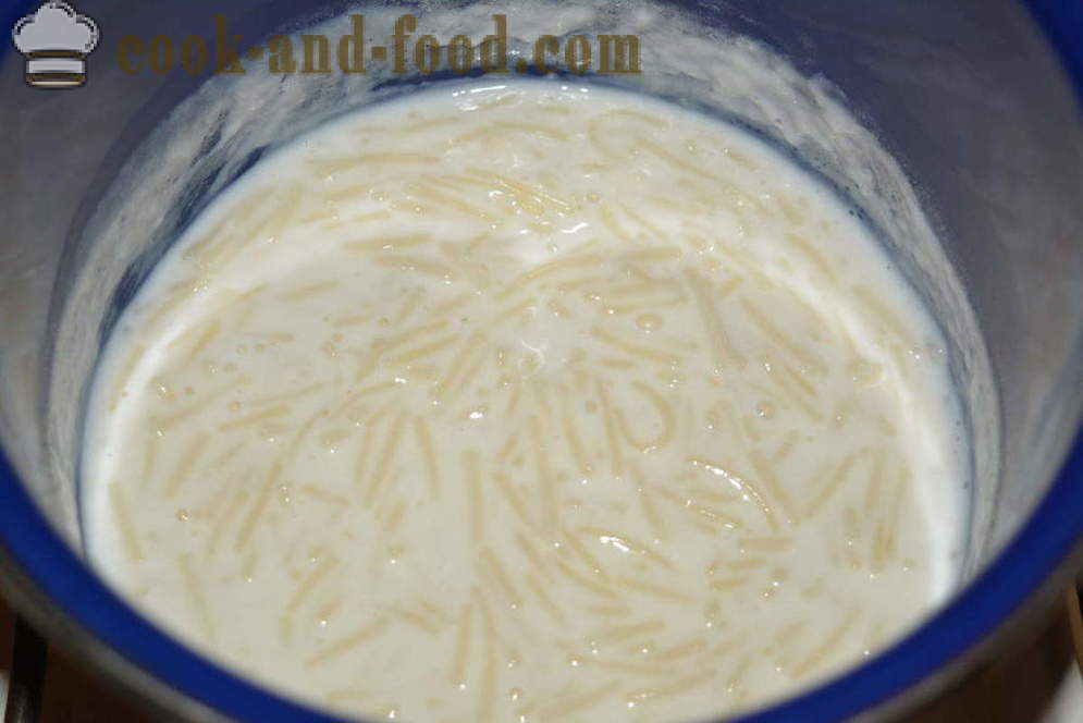 Vermicelli leite para as crianças - como brew macarrão leite na panela, um passo a passo fotos de receitas