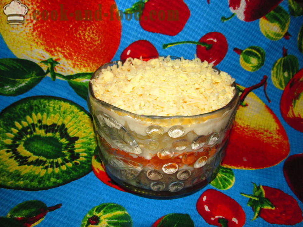 Salada Mimosa com queijo enlatados e processados ​​- como preparar uma salada com Mimosa Canned sem óleo, um passo a passo fotos de receitas