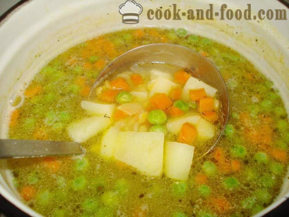 Sopa de ervilha magra com ervilhas verdes - como cozinhar sopa de ervilha jejum quaresmal, fotos passo a passo receita