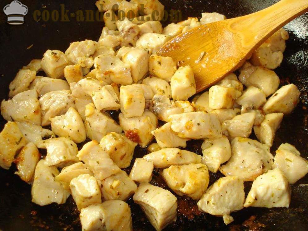 Início shawarma de lavash com frango e cogumelos cogumelos - como fazer pão pita com frango e cogumelos regiamente, com um passo a passo fotos de receitas