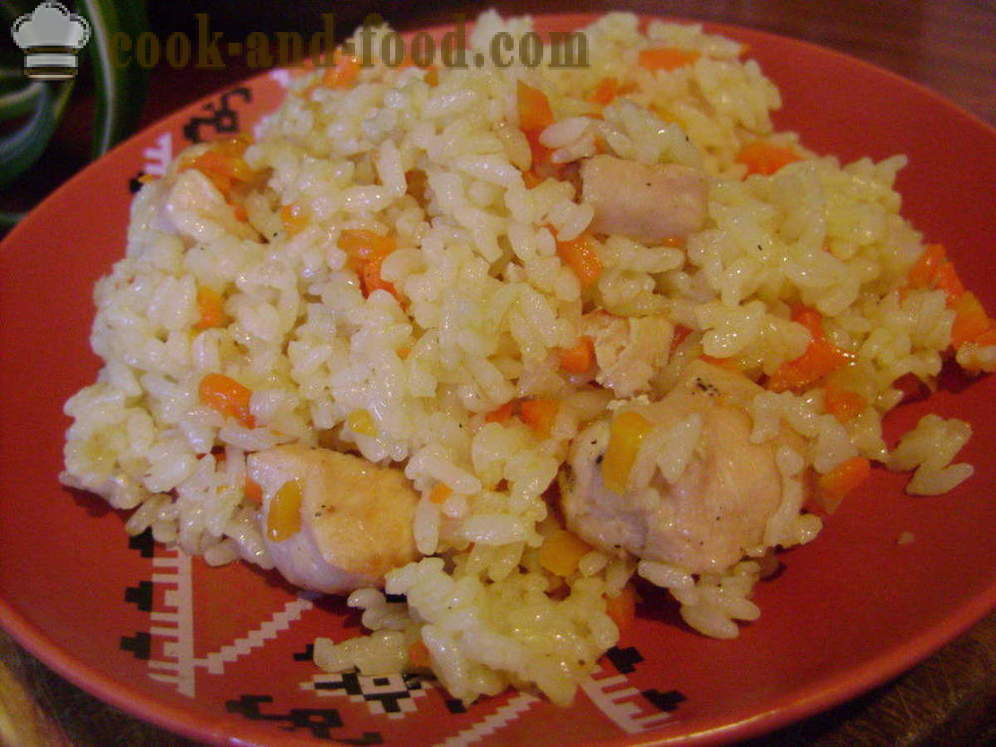 Pilaf com frango em uma panela - como cozinhar risoto com frango, um passo a passo fotos de receitas
