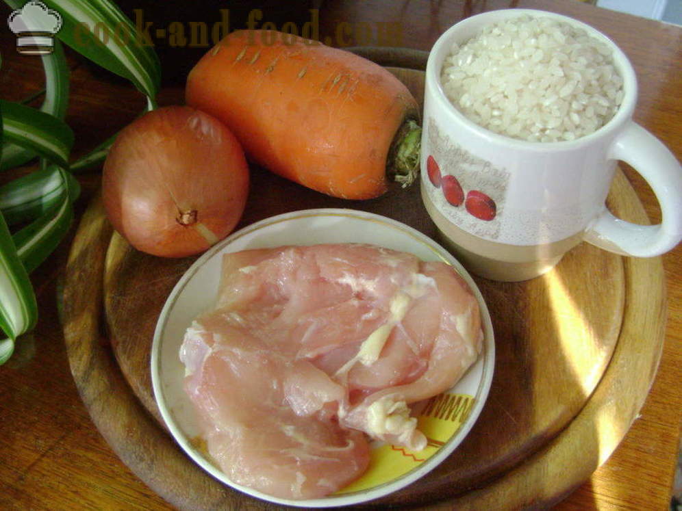 Pilaf com frango em uma panela - como cozinhar risoto com frango, um passo a passo fotos de receitas