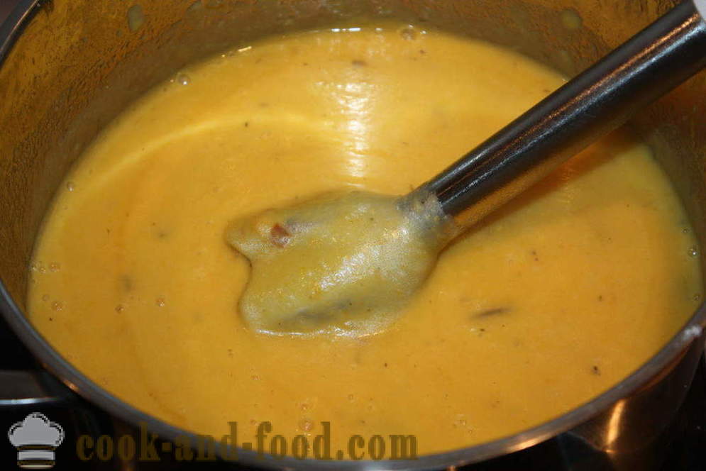 Creme de abóbora com almôndegas - como cozinhar sopa de purê de abóbora, um passo a passo fotos de receitas
