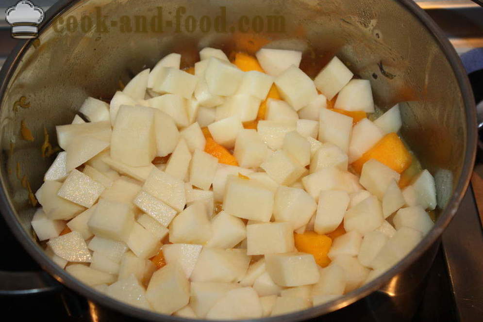 Creme de abóbora com almôndegas - como cozinhar sopa de purê de abóbora, um passo a passo fotos de receitas