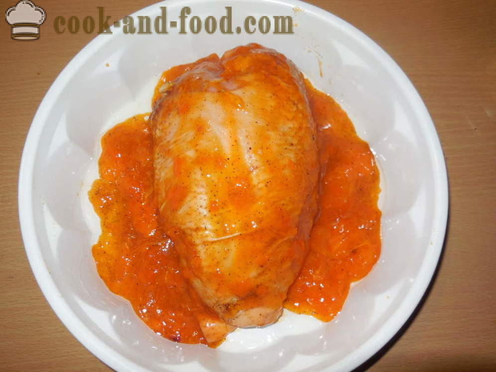 Peito de frango suculento cozido no forno - como cozinhar peitos de frango no forno, com um passo a passo fotos de receitas