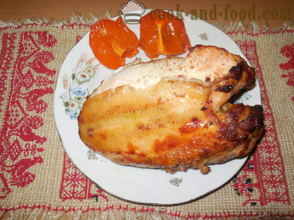 Peito de frango suculento cozido no forno - como cozinhar peitos de frango no forno, com um passo a passo fotos de receitas