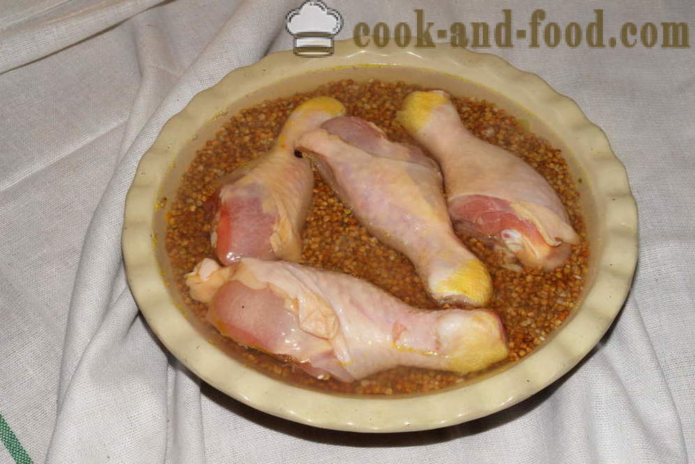 Buckwheat frango assado no forno - como cozinhar frango com trigo mourisco no forno, com um passo a passo fotos de receitas