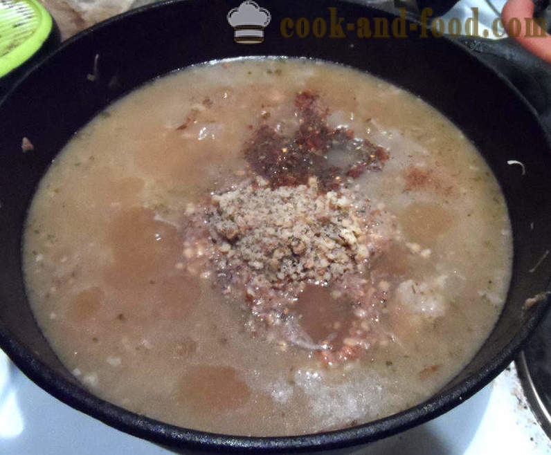 Sopa kharcho com arroz - como cozinhar sopa grub em casa, passo a passo fotos de receitas