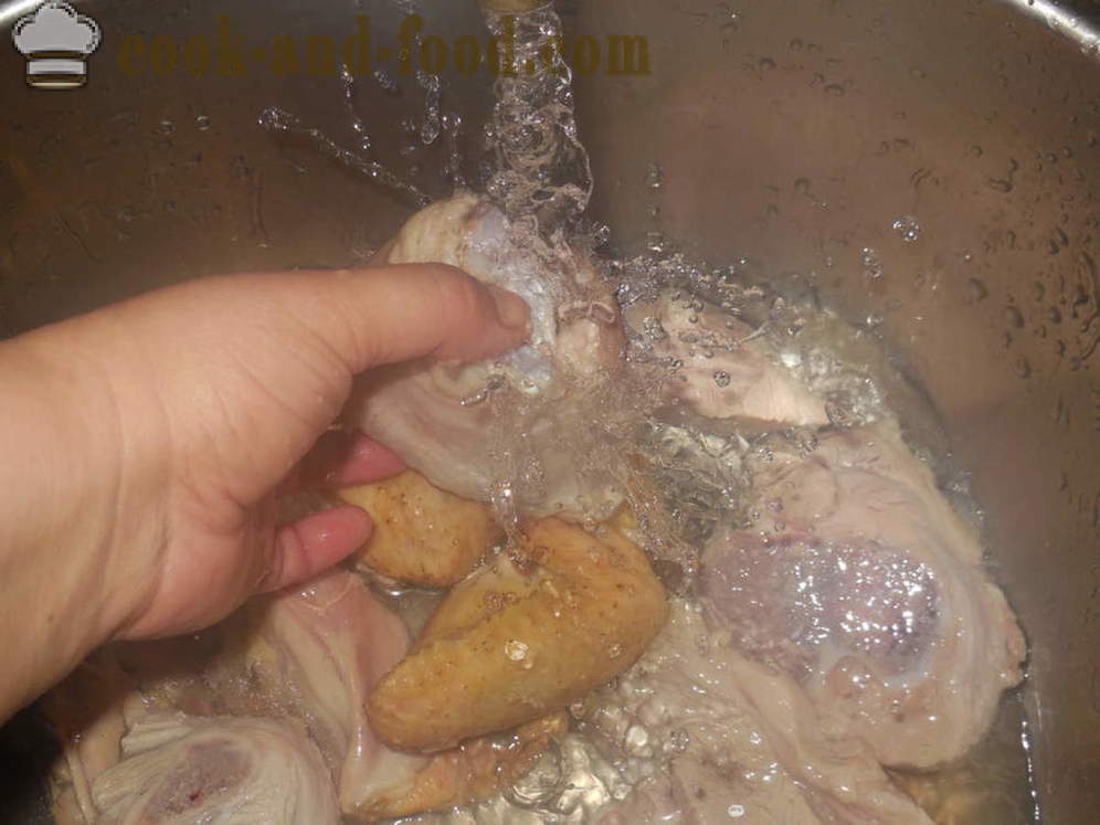 Frango geléia caseira sem gelatina - como preparar frango gelatinoso e carne de porco multivarka-panela, um passo a passo fotos de receitas