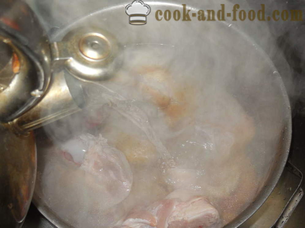 Frango geléia caseira sem gelatina - como preparar frango gelatinoso e carne de porco multivarka-panela, um passo a passo fotos de receitas