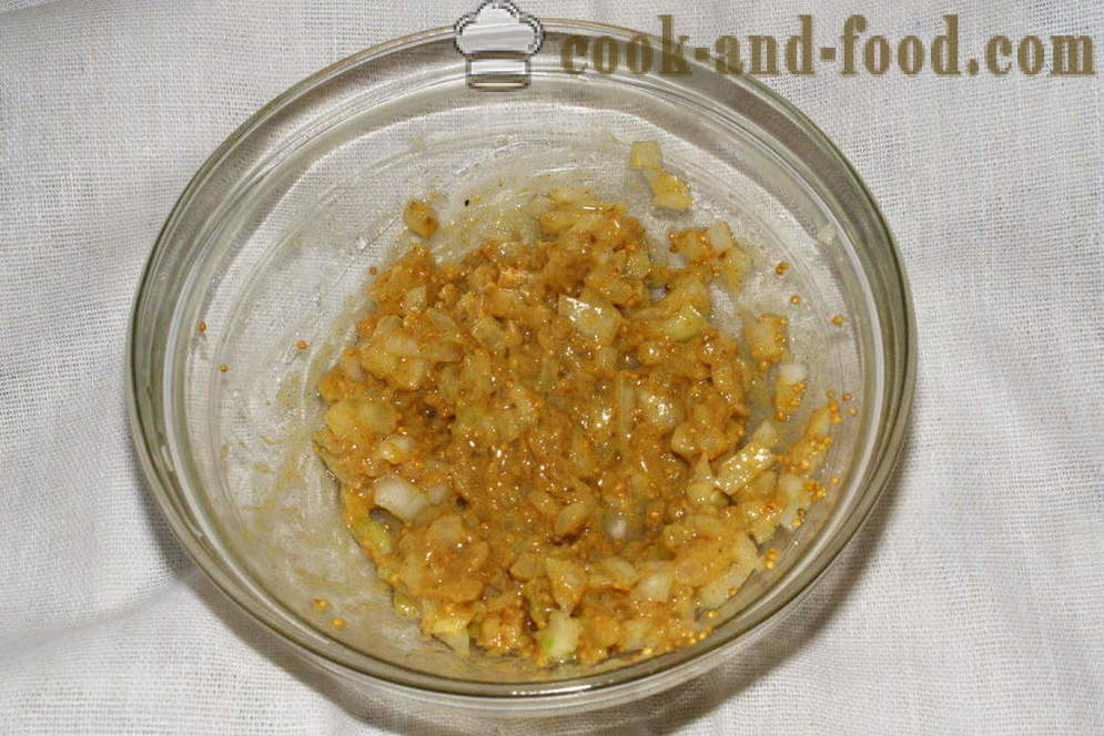 Frango em molho de mostarda no forno - como cozinhar um frango no forno com batatas e abóbora, com um passo a passo fotos de receitas
