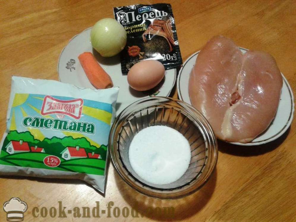 Costeletas de peito de frango com creme de leite - como cozinhar picada costeletas de peito de frango, fotos passo a passo receita