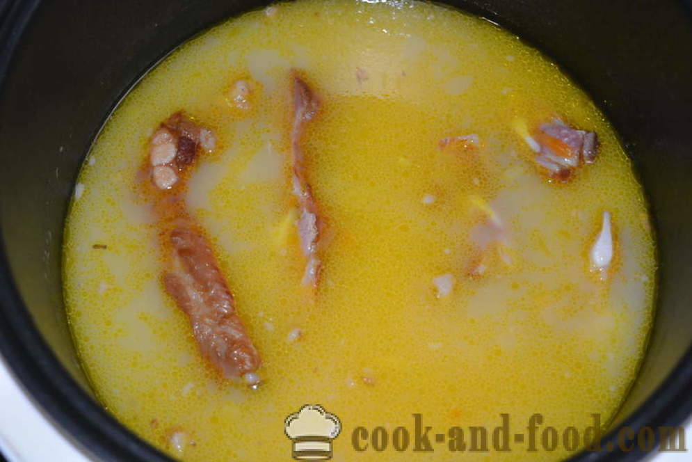 Sopa de ervilha com fumado - como cozinhar sopa de ervilha com costelas defumadas em multivarka, fotos passo a passo receita