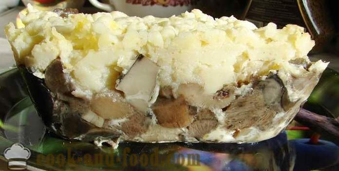 Gratin de batata com cogumelos no forno - Como cozinhar caçarola de batata com cogumelos, um passo a passo fotos de receitas
