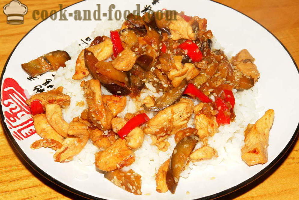 Filé de frango em chinês: com legumes e arroz - como cozinhar um frango em chinês, um passo a passo fotos de receitas