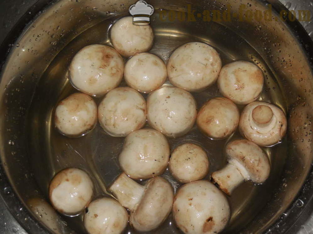 Cogumelos em espetos forno assados ​​delicioso - como cogumelos no forno para assar um todo, um passo a passo fotos de receitas