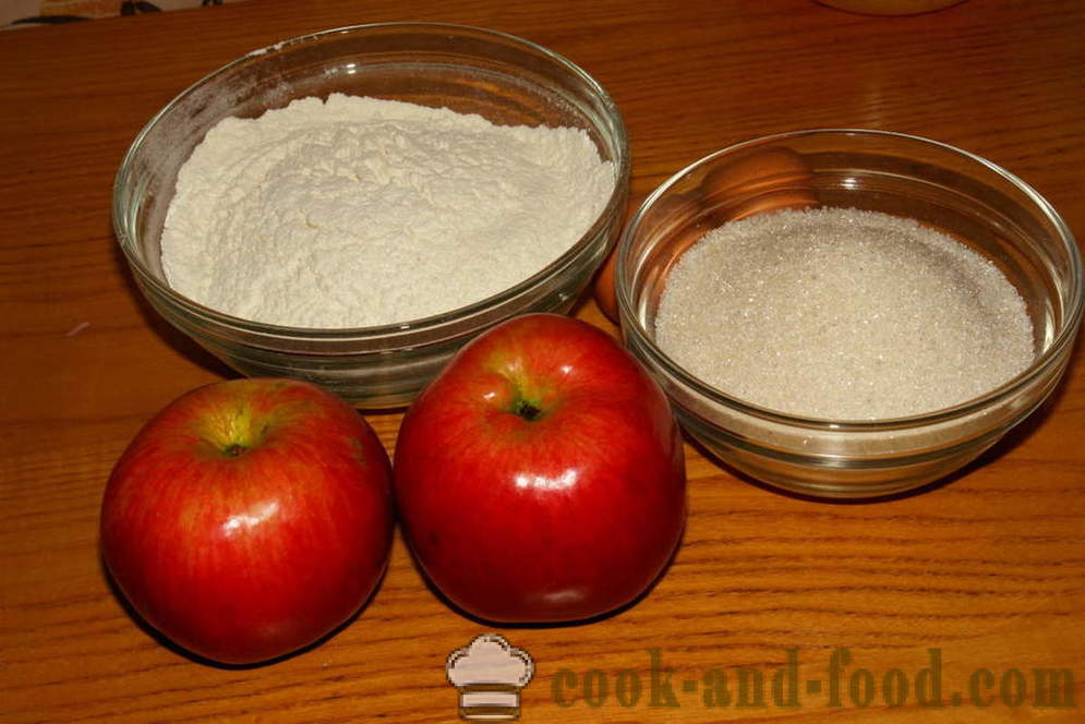 Bolo de esponja com maçãs no forno - Como cozinhar um bolo de esponja com maçãs, um passo a passo fotos de receitas