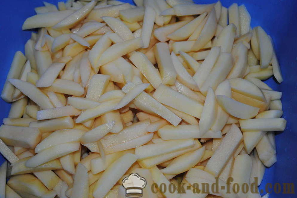Batata cozida com queijo e cogumelos - ambos saborosas batatas assadas no forno, com um passo a passo fotos de receitas