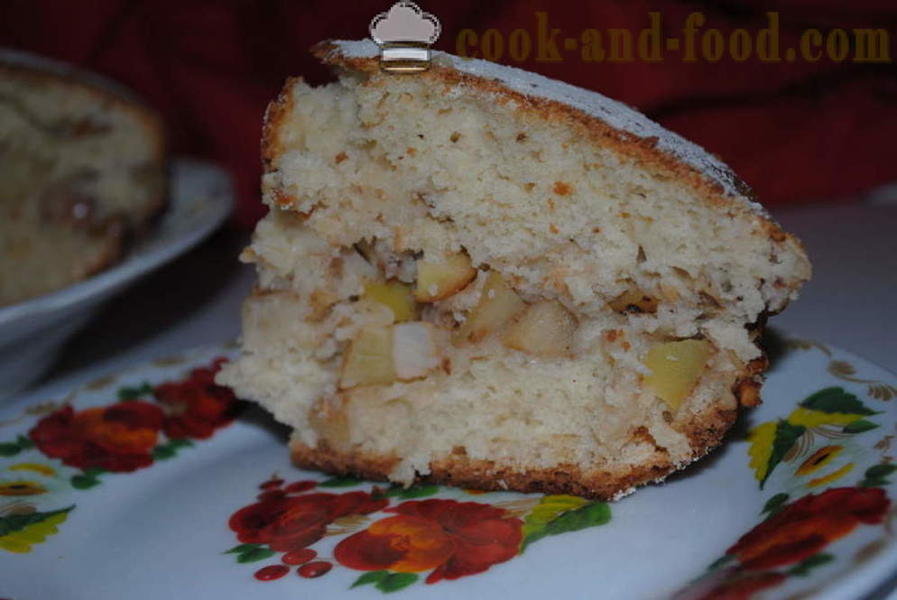 Bolo de gengibre em kefir com maçãs e nozes - como cozinhar um bolo com kefir, um passo a passo fotos de receitas