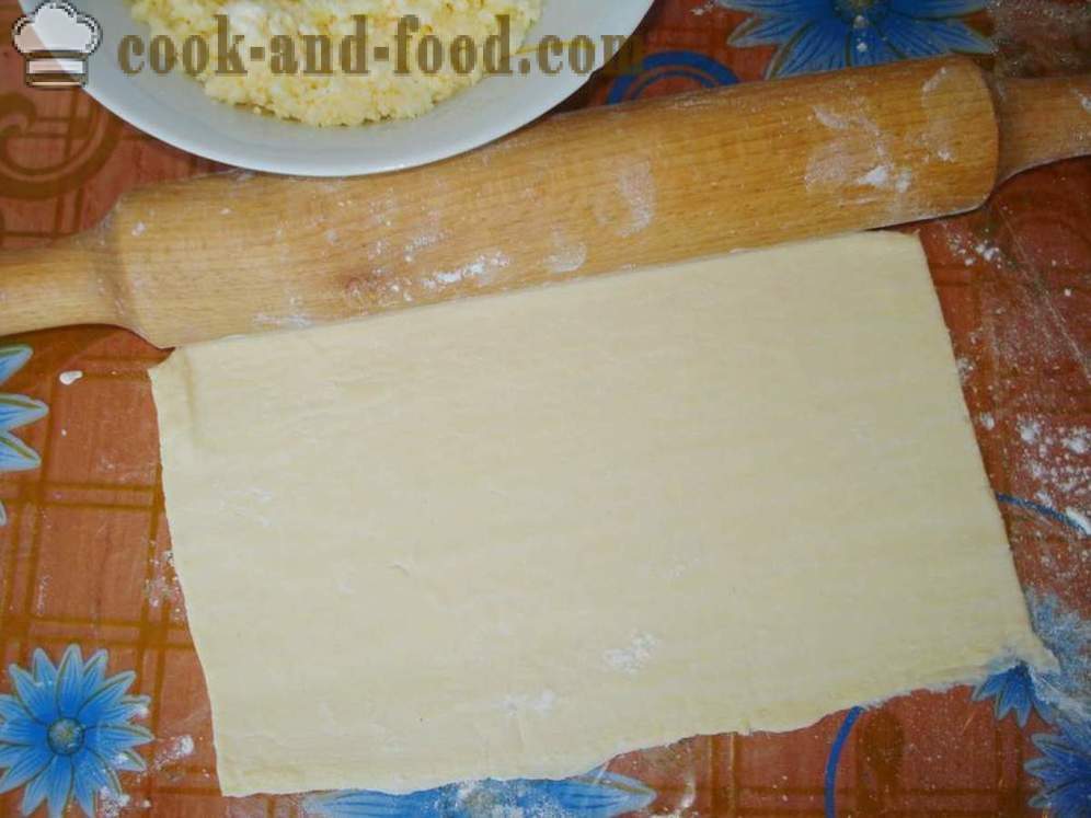 Puffs com massa folhada de queijo - passo a passo, como fazer massa folhada com queijo no forno, a receita com uma foto