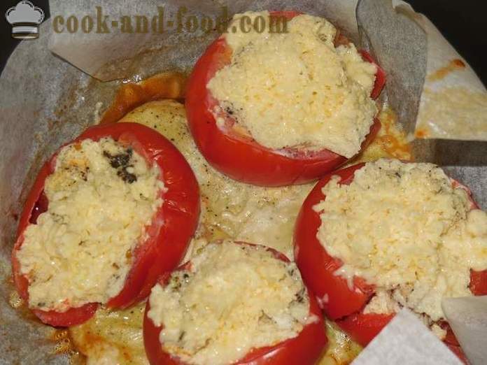 Ovos mexidos originais ou tomates em um delicioso tomate com ovo e queijo - como cozinhar ovos mexidos, fotos passo a passo receita