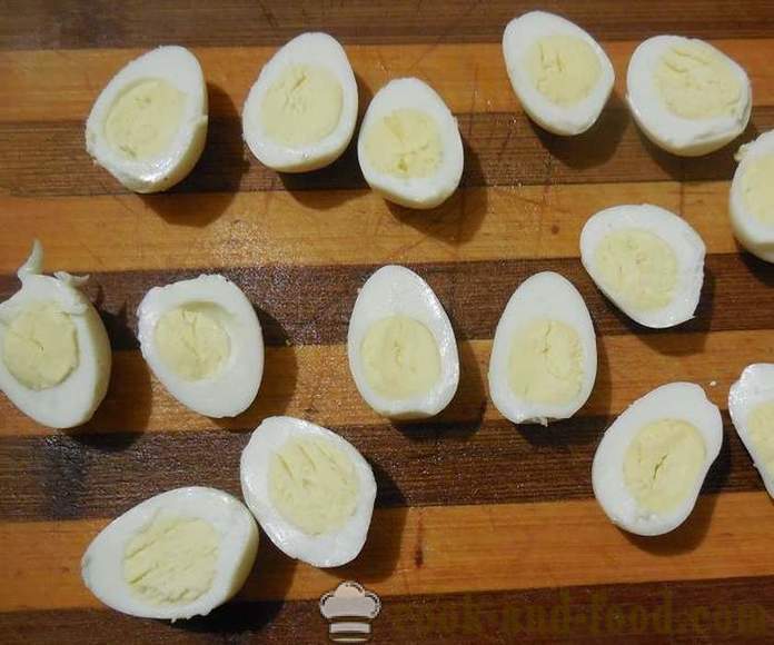 Salada com ovos de codorniz - passo a passo, como preparar uma salada de ovos de codorna, a receita com uma foto