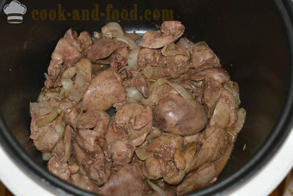 Fígado de frango concurso com batatas em multivarka - Como cozinhar batatas com fígado de galinha em multivarka, passo a passo fotos de receitas