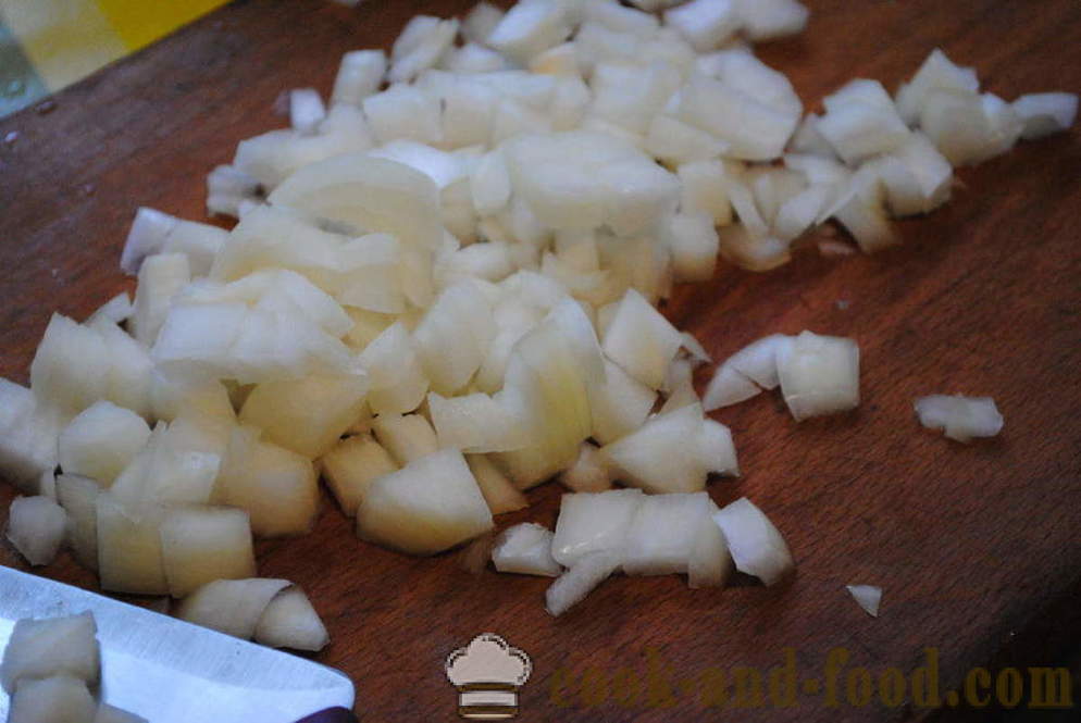 Salada de sopro com cogumelos e queijo - Como preparar salada em camadas com cogumelos, um passo a passo fotos de receitas
