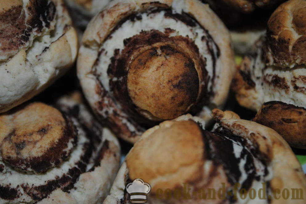 Biscoitos caseiros deliciosos com cogumelos amido - como cozinhar biscoitos champignons, fotos passo a passo receita