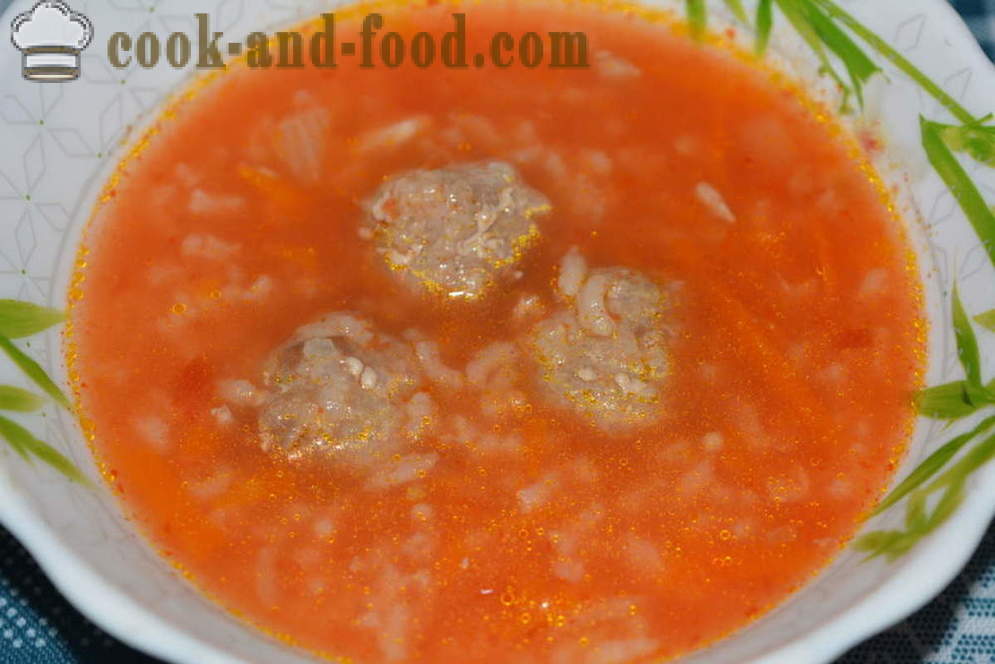 Sopa do tomate com almôndegas - como cozinhar sopa de tomate com almôndegas, com um passo a passo fotos de receitas