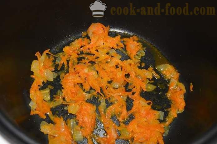 Guisado de couve com salsichas em multivarka e courgettes - Como cozinhar um guisado de multivarka repolho, passo a passo fotos de receitas