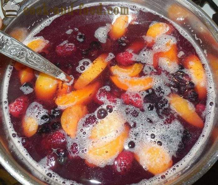 Geléia de fruta bagas de groselha, amoras, damascos e amido - como cozinhar bagas de geléia e amido, com um passo a passo fotos de receitas
