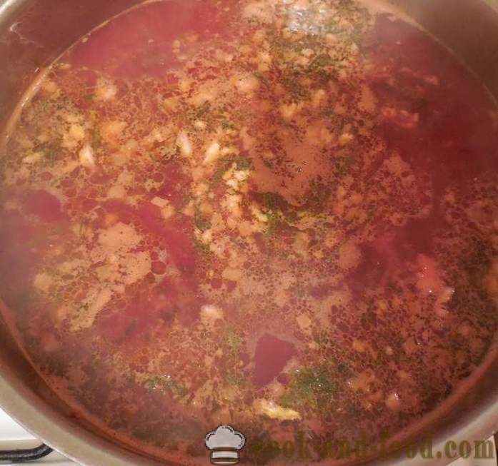 Classic, sopa de beterraba sopa quente com carne - como cozinhar sopa de beterraba, um passo a passo fotos de receitas