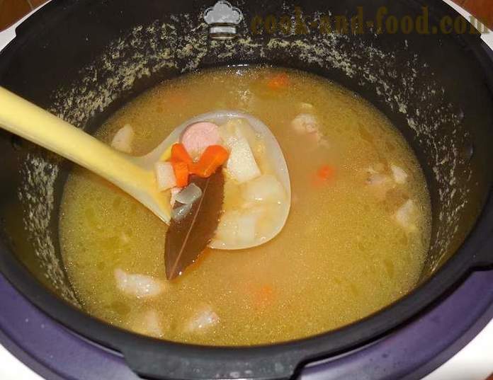Sopa de ervilha em multivarka, com carne e enchidos - como cozinhar sopa de ervilha - um passo a passo fotos de receitas