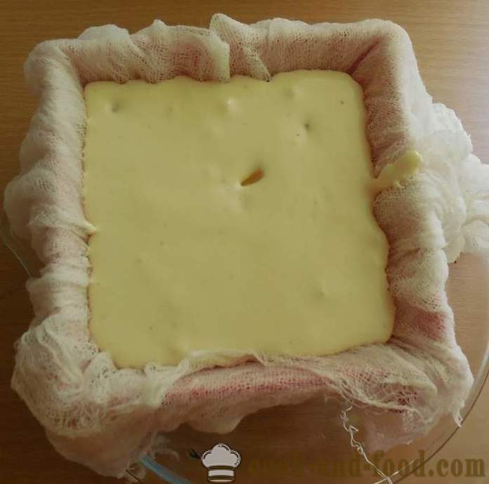 Requeijão caseiro delicioso com bebida Páscoa cristalizadas - um passo a receita passo com fotos como fazer queijo cottage Páscoa em casa