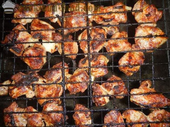 Carne de porco suculenta na grelha - como para marinar a carne por kebabs, churrasco, grelhar ou fritar na receita grill com fotos.