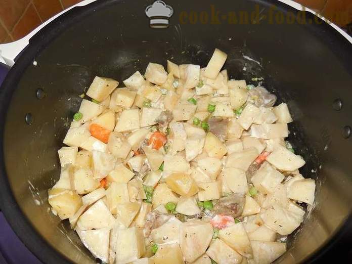 Ensopado de legumes em multivarka, com carne e batatas - como cozinhar o guisado de carne em multivarka, passo a passo receita com as fotos.