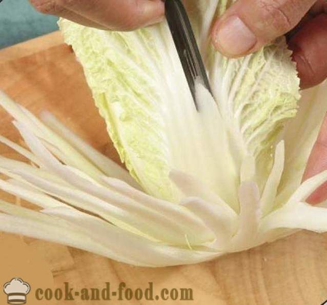 Carving para iniciantes vegetais: Flor do crisântemo de couve chinesa, fotos