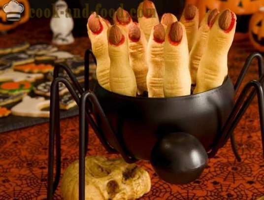 Sobremesas e bolos para o Dia das Bruxas - biscoitos bruxas dedos e outros doces com suas próprias mãos, receitas simples cozimento