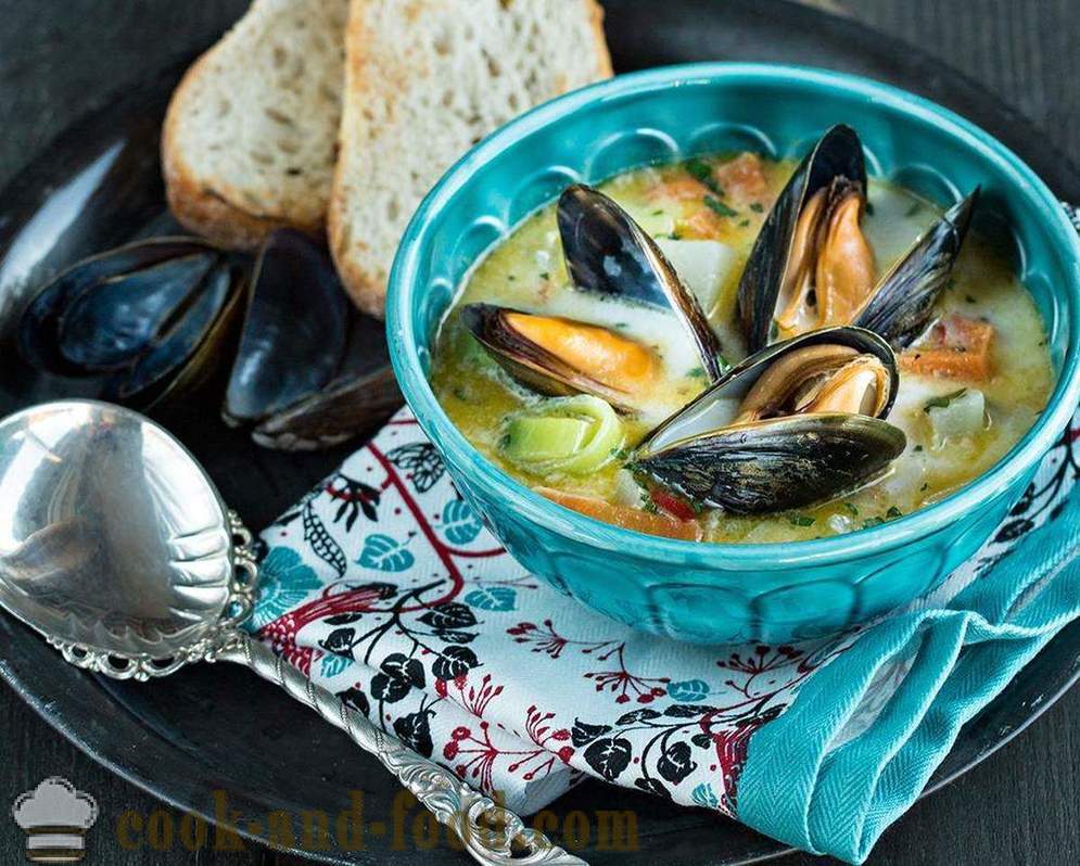 Três deliciosos frutos do mar sopa receita